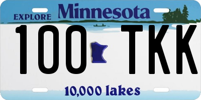 MN license plate 100TKK