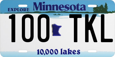 MN license plate 100TKL