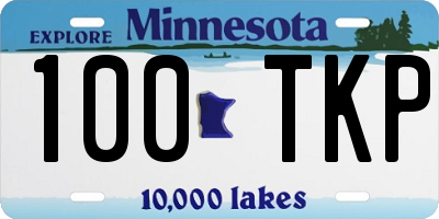 MN license plate 100TKP