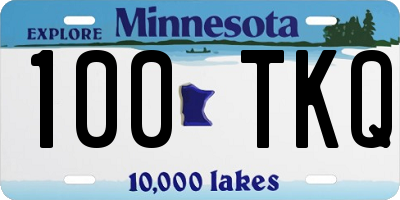 MN license plate 100TKQ