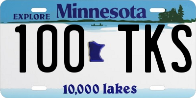 MN license plate 100TKS