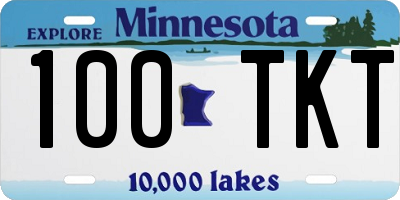MN license plate 100TKT