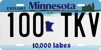 MN license plate 100TKV