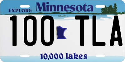MN license plate 100TLA
