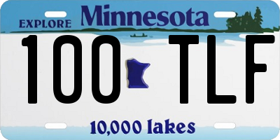 MN license plate 100TLF