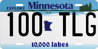 MN license plate 100TLG