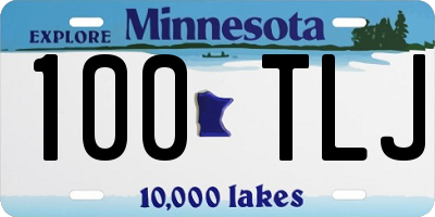 MN license plate 100TLJ