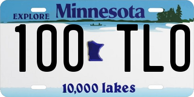 MN license plate 100TLO