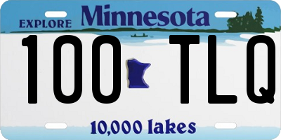 MN license plate 100TLQ