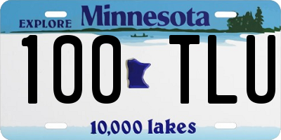 MN license plate 100TLU