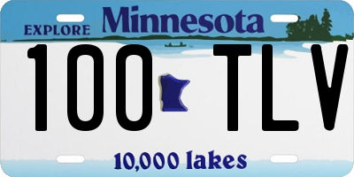 MN license plate 100TLV