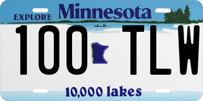MN license plate 100TLW