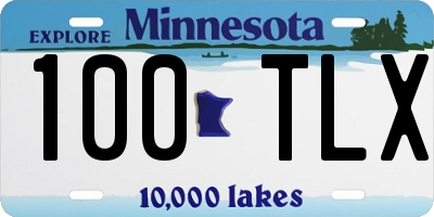 MN license plate 100TLX