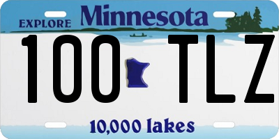 MN license plate 100TLZ