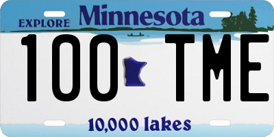 MN license plate 100TME