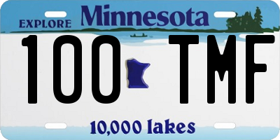 MN license plate 100TMF