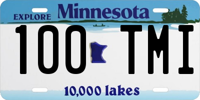 MN license plate 100TMI