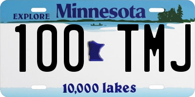 MN license plate 100TMJ