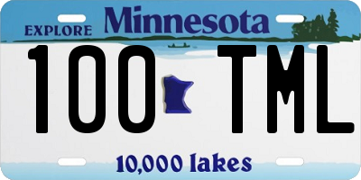 MN license plate 100TML