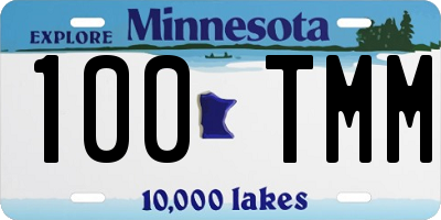 MN license plate 100TMM