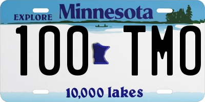 MN license plate 100TMO