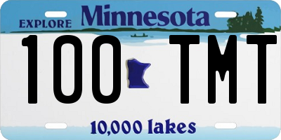 MN license plate 100TMT