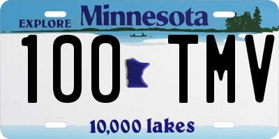 MN license plate 100TMV