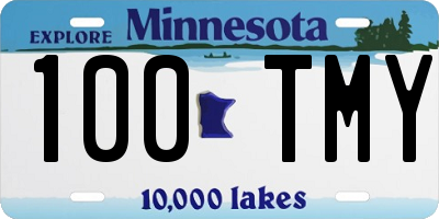 MN license plate 100TMY