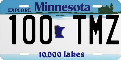 MN license plate 100TMZ