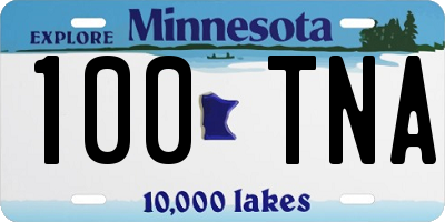 MN license plate 100TNA