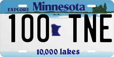 MN license plate 100TNE