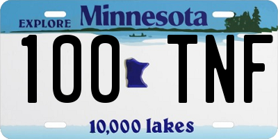 MN license plate 100TNF