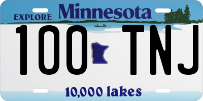 MN license plate 100TNJ