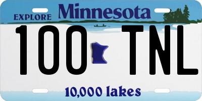 MN license plate 100TNL