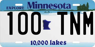 MN license plate 100TNM