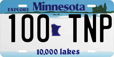 MN license plate 100TNP