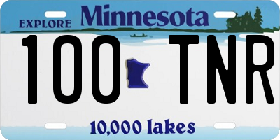 MN license plate 100TNR