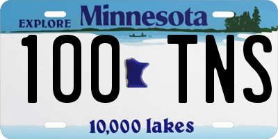 MN license plate 100TNS