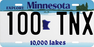 MN license plate 100TNX