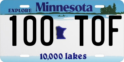 MN license plate 100TOF