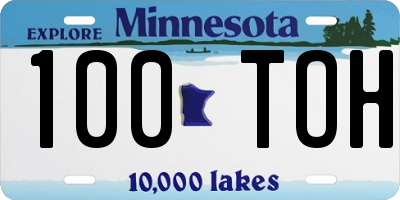 MN license plate 100TOH