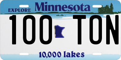 MN license plate 100TON