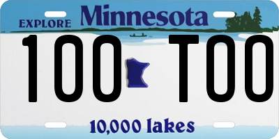 MN license plate 100TOO