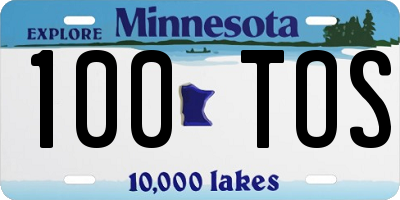 MN license plate 100TOS