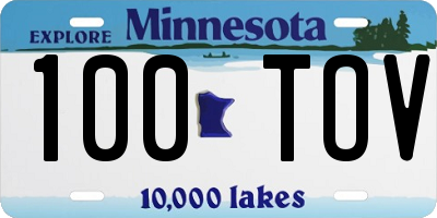 MN license plate 100TOV