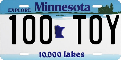 MN license plate 100TOY