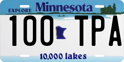 MN license plate 100TPA