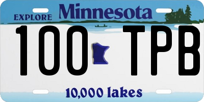 MN license plate 100TPB