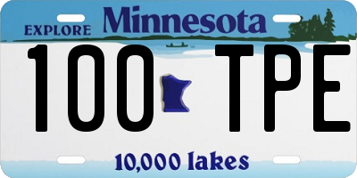 MN license plate 100TPE