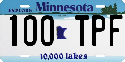 MN license plate 100TPF
